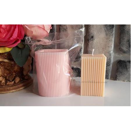 KARE- ÇİZGİLİ MUM KALIBI